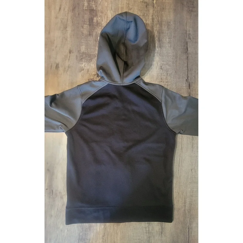 The North Face Boys Full Zip Hoodie Orange Grey Black Colorblock Size L 14/16